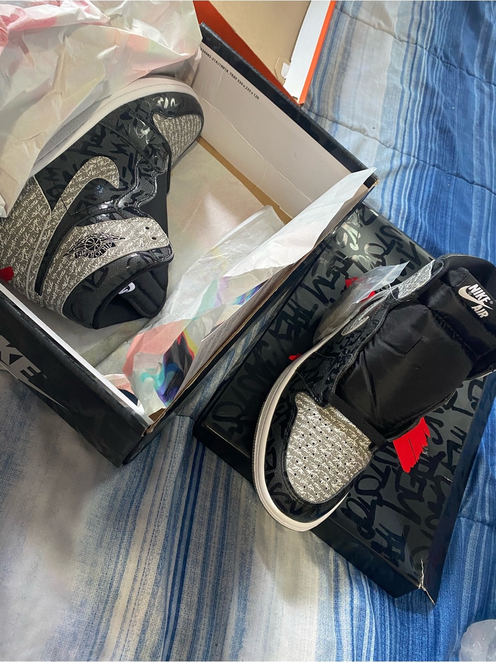 Nike Air Jordan 1 Low Black & Silver with Red Accent